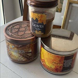 *NO BUNDLES* 3 Bath&Body Works 'Leaves' Candles